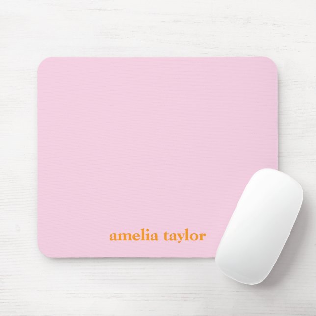 Rosa und orange personalisierter Lehrername Mousepad (Mit Mouse)