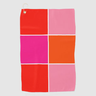 Rosa und orange Quadrate Golfhandtuch