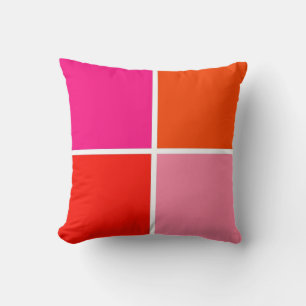 Rosa und Orange Quadrate Kissen