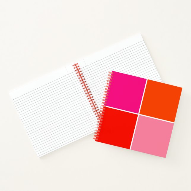 Rosa und orange Quadrate Notizbuch (Innenseite)