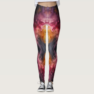 Rosa und orange Rauchexplosion Leggings