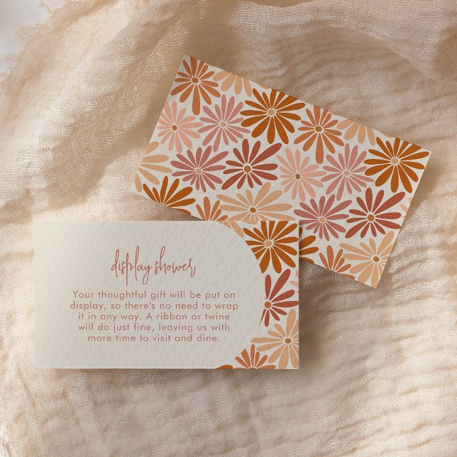 Rosa und orange Retro Blütendusche Begleitkarte (Von Creator hochgeladen)