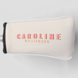 Rosa und orange Retro Typografie Kreativ Moderne Golf Headcover