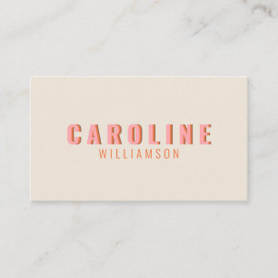 Rosa und orange Retro Typografie Kreativ Moderne Visitenkarte