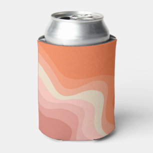 Rosa und orange Retro-Wellen Dosenkühler