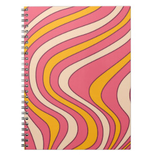 Rosa und orange Retro-Wellen Notizblock