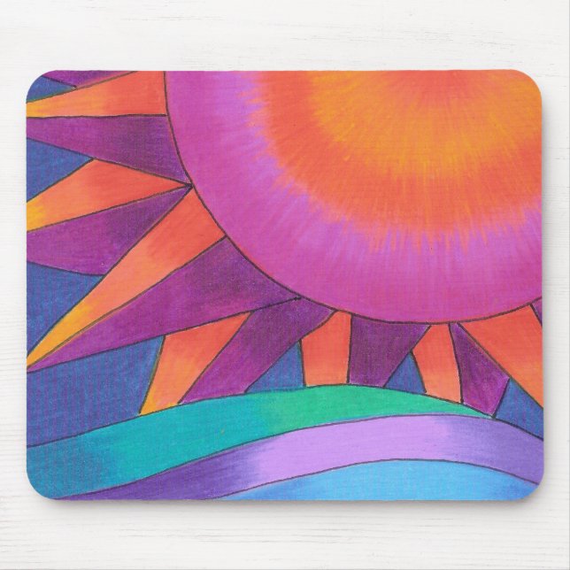 Rosa und orange Sun Mousepad (Vorne)