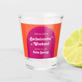 Rosa und orange Sunset Retro Bacheloretto Wochenen Schnapsglas