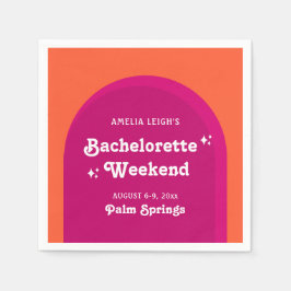 Rosa und orange Sunset Retro Bacheloretto Wochenen Serviette