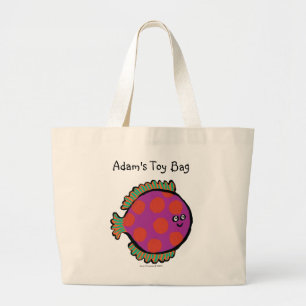 Rosa und orange Tupfen-Fische Jumbo Stoffbeutel