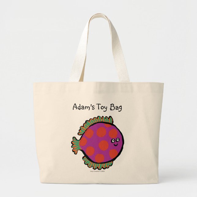 Rosa und orange Tupfen-Fische Jumbo Stoffbeutel (Vorne)