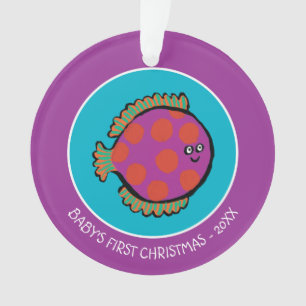 Rosa und orange Tupfen-Fische Ornament