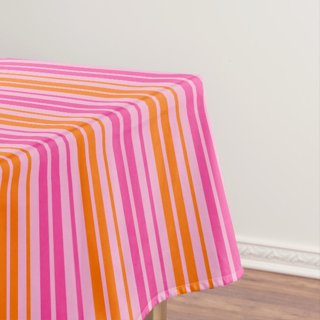  Rosa und orange vertikale Streifen Design  Tischdecke (Beispiel)