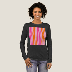 Rosa und orange vertikale Streifen Design Tri-Blend Shirt