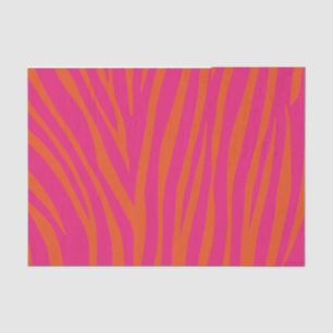 Rosa und orange Zebra-Streifen Seidenpapier