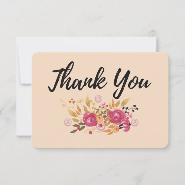 Rosa und orangefarbene Blume Bouquet auf Peach Hin (Vorderseite)