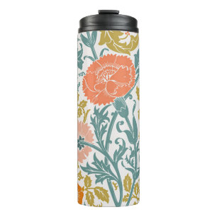 Rosa und orangefarbene Blumen, grafische Vintage-K Thermosbecher