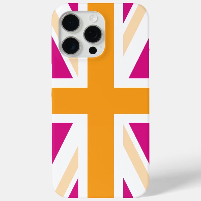 Rosa und orangefarbene britische Flagge Case-Mate iPhone Hülle (Rückseite)