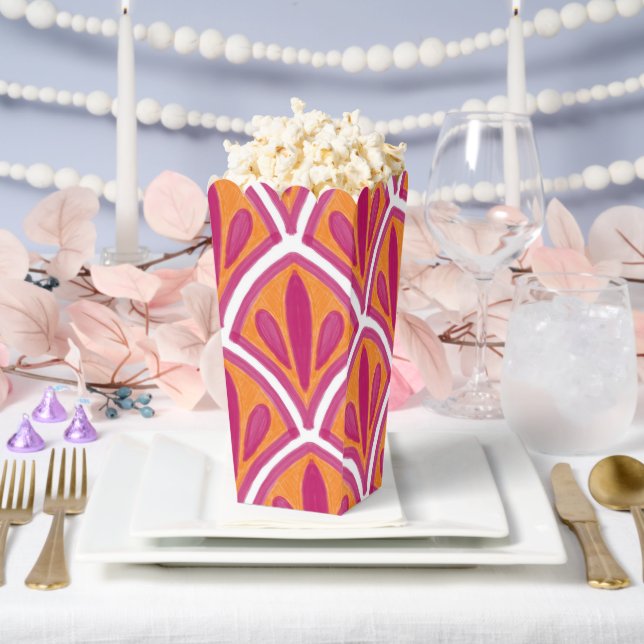 Rosa und orangefarbene Fan-Hochzeit Geschenkschachtel (Hochzeit)