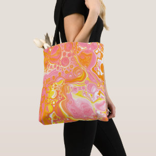 Rosa und orangefarbene Flüssigkeiten Kunst