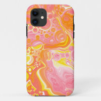 Rosa und orangefarbene Flüssigkeiten Kunst