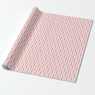 Rosa und orangefarbene Kandy Strip Weihnachten Geschenkpapier