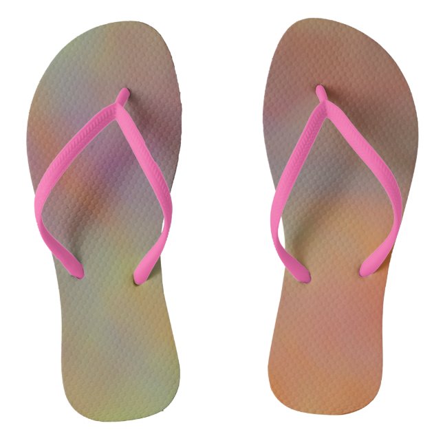 Rosa und orangefarbene Marmortextur Flip Flops (Fußbett)