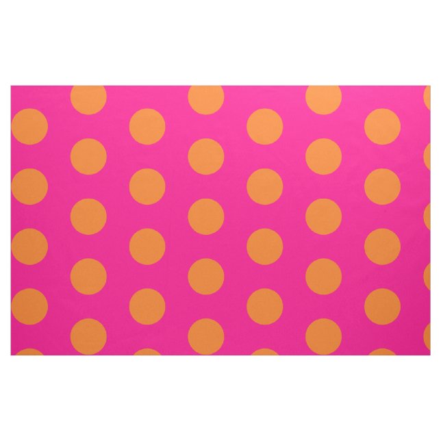 rosa und orangefarbene Polka-Dot-Baumwollgewebe Stoff (Fat Quarter (45,7 x 55,9 cm))