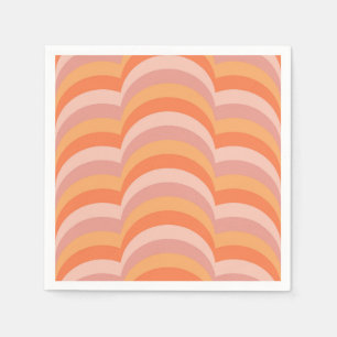 Rosa und orangefarbene Retro-Muster Serviette