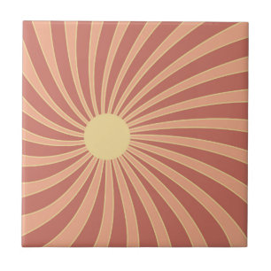 Rosa und orangefarbene Retrodesign Fliese