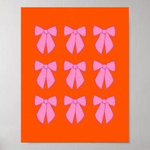 Rosa und orangefarbene Schleifen Coquette Poster