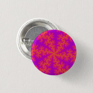 Rosa und orangefarbene Schneeflocke Button