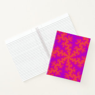 Rosa und orangefarbene Schneeflocke Notizbuch