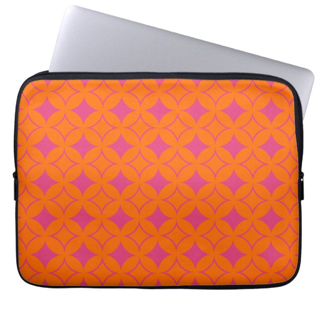 Rosa und orangefarbene Shippo Laptopschutzhülle (Vorderseite)