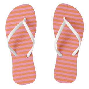 Rosa und orangefarbene Streifen Flip Flops