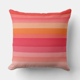Rosa und orangefarbene Streifen Kissen