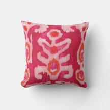 Rosa und orangefarbene Tribal Ikat