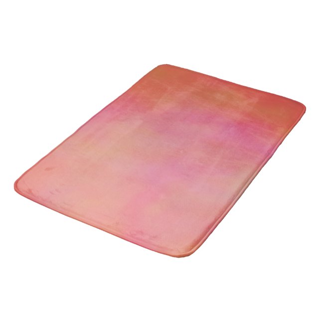 Rosa und orangefarbene Wolke abstrakt Badematte (Schrägansicht)