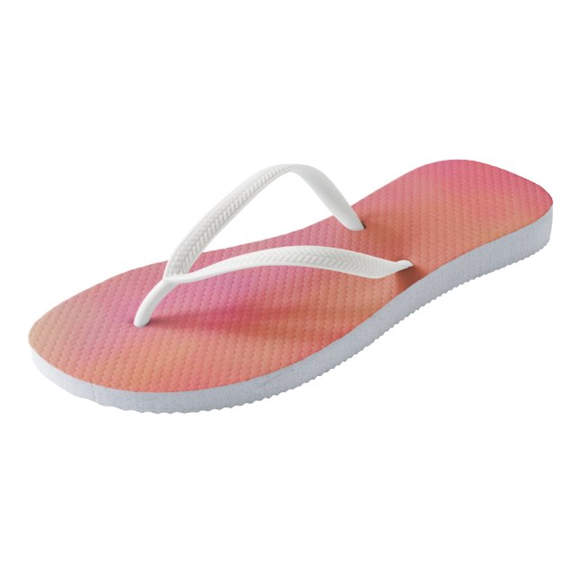Rosa und orangefarbene Wolke abstrakt Flip Flops (Schrägansicht)