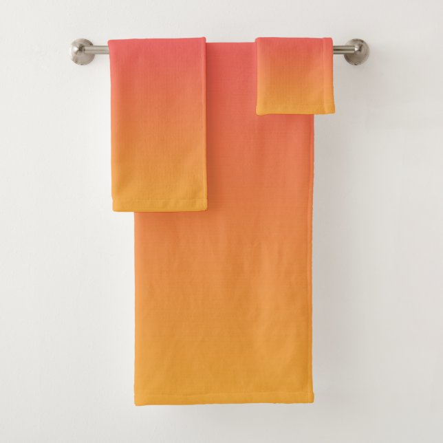 Rosa und orangefarbener Farbverlauf Badhandtuch Set (Insitu)