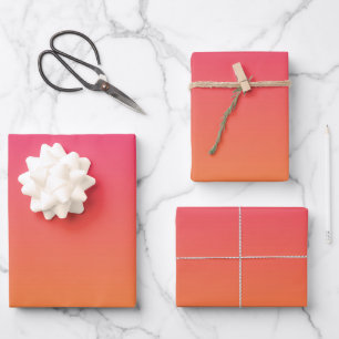Rosa und orangefarbener Farbverlauf Geschenkpapier Set