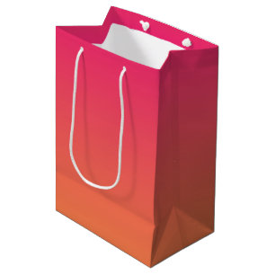 Rosa und orangefarbener Farbverlauf Mittlere Geschenktüte
