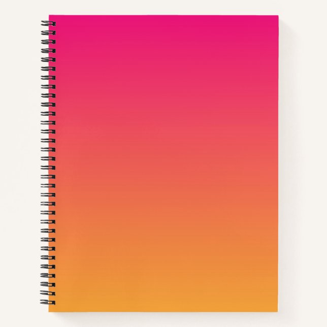 Rosa und orangefarbener Farbverlauf Notizbuch (Vorderseite)