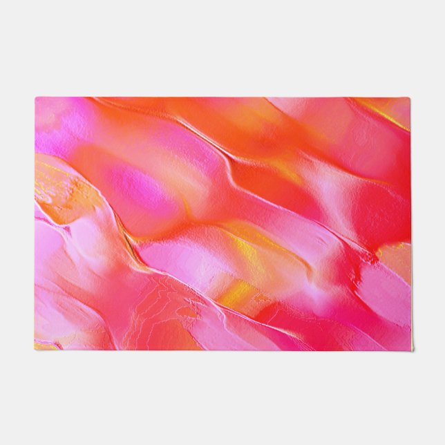 Rosa und orangefarbener Fels Fußmatte (Vorderseite)