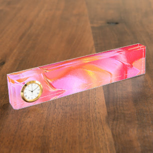 Rosa und orangefarbener Fels Namensplakette