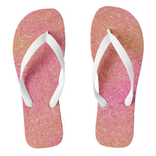 Rosa und orangefarbener Marmor Abstrakter Swirl Flip Flops