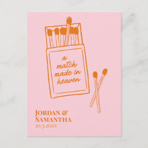 Rosa und Orangenpassage Save the Date im Himmel Postkarte