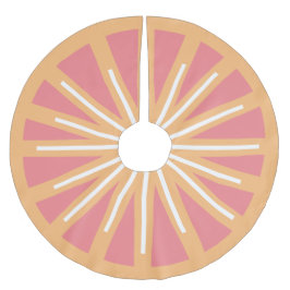 Rosa und Orangenzitrus Grapefruitsprint Polyester Weihnachtsbaumdecke