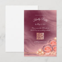 Rosa und Perle RSVP-Beilagekarte