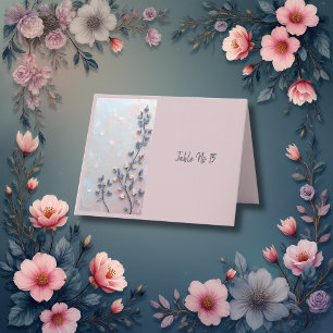 Rosa- und Perltonröhre botanische Branch-Hochzeit Dankeskarte